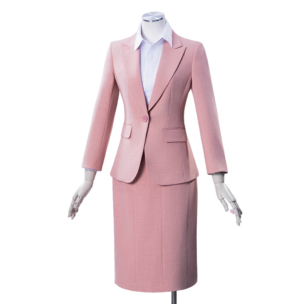 【Size XS-2XL】DokiDoki-R Anime Wotakoi: Love is Hard for Otaku Cosplay Narumi Momose Costume Pink OL Suit Office Lady - Image 5