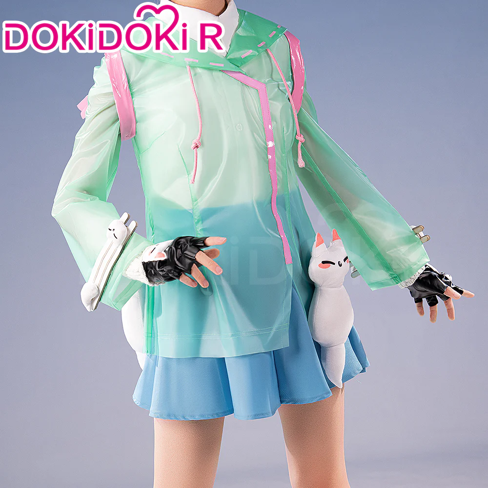 【Size XS-2XL】DokiDoki-R Game Cosplay Costume Rainy Day Green Costume - Image 2