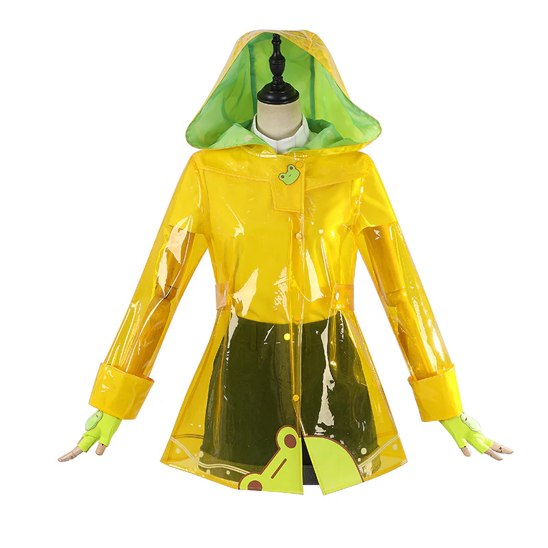 【Size XS-2XL 】DokiDoki-R Game Cosplay Yellow Raincoat Costume - Image 3