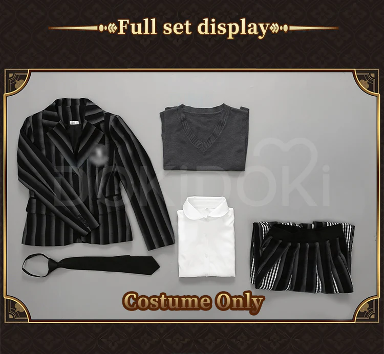 【Size XS-2XL】DokiDoki-R TV Cosplay Costume School Uniform Halloween Outfit Black Coat - Image 6