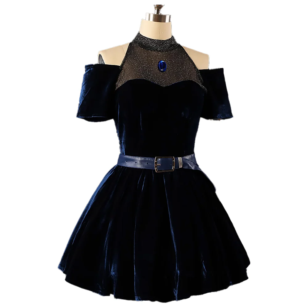 【Size XS-3XL】DokiDoki-R Music Video Cosplay Costume Black Dress R1 - Image 6