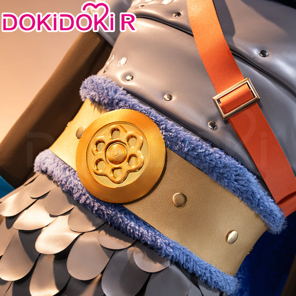 【Size XS-3XL】DokiDoki-R Anime Cosplay Costume Elbaph Arc Blue Inside Grey Armor - Image 4
