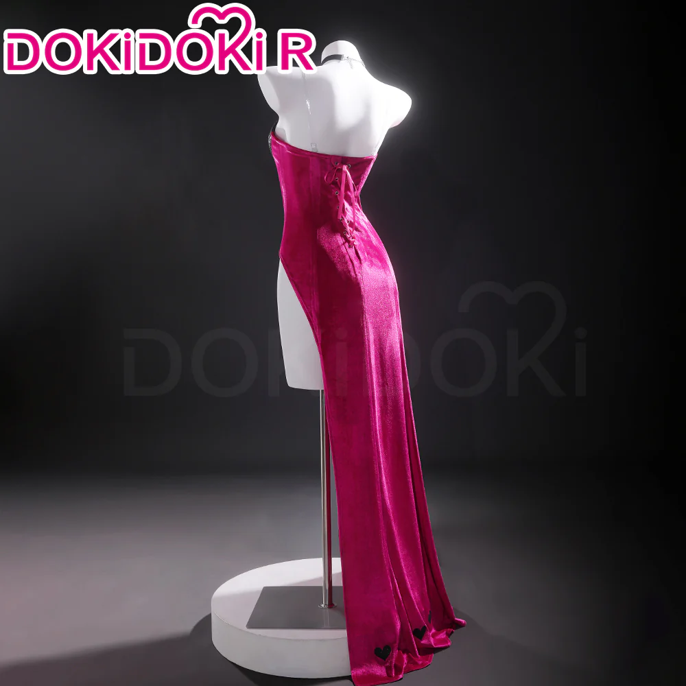 【Partially Ready For Ship】【Size XS-3XL】DokiDoki-R Anime Cosplay Costume Purplish-Red Black Heart Dress Satin / Sequins Strapless Formal Dress Gown - Image 11