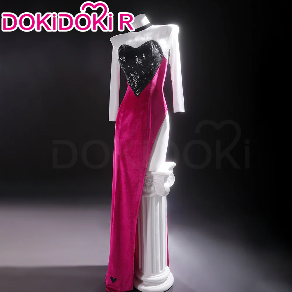 【Partially Ready For Ship】【Size XS-3XL】DokiDoki-R Anime Cosplay Costume Purplish-Red Black Heart Dress Satin / Sequins Strapless Formal Dress Gown - Image 12