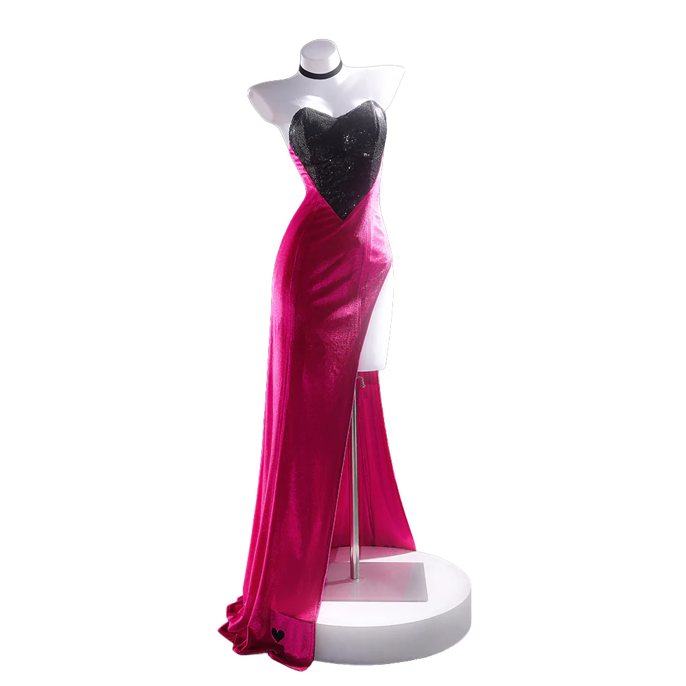 【Partially Ready For Ship】【Size XS-3XL】DokiDoki-R Anime Cosplay Costume Purplish-Red Black Heart Dress Satin / Sequins Strapless Formal Dress Gown - Image 15
