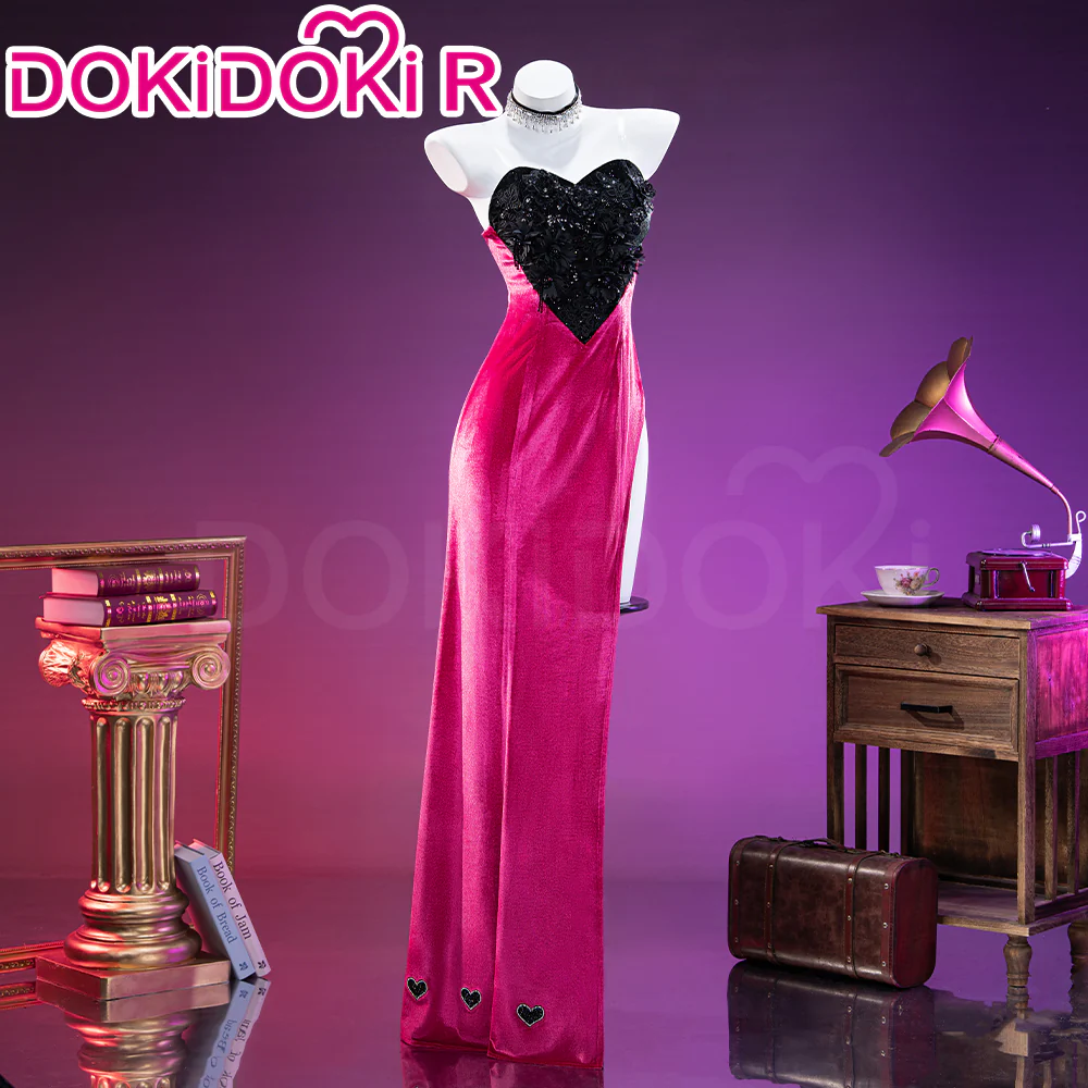 【Partially Ready For Ship】【Size XS-3XL】DokiDoki-R Anime Cosplay Costume Purplish-Red Black Heart Dress Satin / Sequins Strapless Formal Dress Gown - Image 17