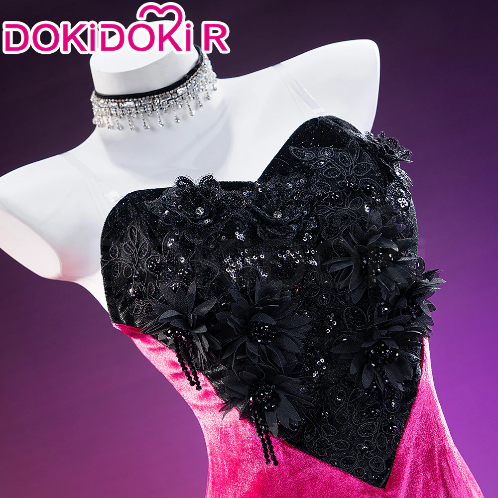 【Partially Ready For Ship】【Size XS-3XL】DokiDoki-R Anime Cosplay Costume Purplish-Red Black Heart Dress Satin / Sequins Strapless Formal Dress Gown - Image 19
