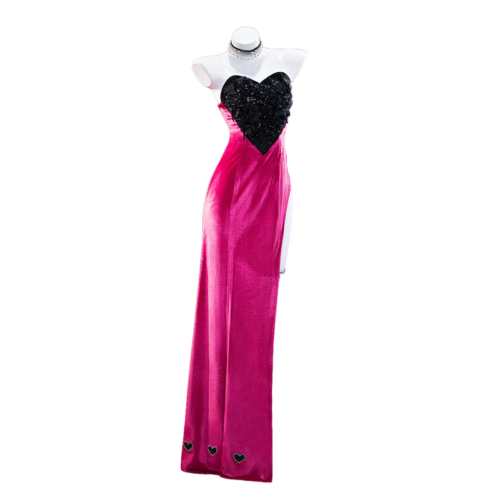 【Partially Ready For Ship】【Size XS-3XL】DokiDoki-R Anime Cosplay Costume Purplish-Red Black Heart Dress Satin / Sequins Strapless Formal Dress Gown - Image 21