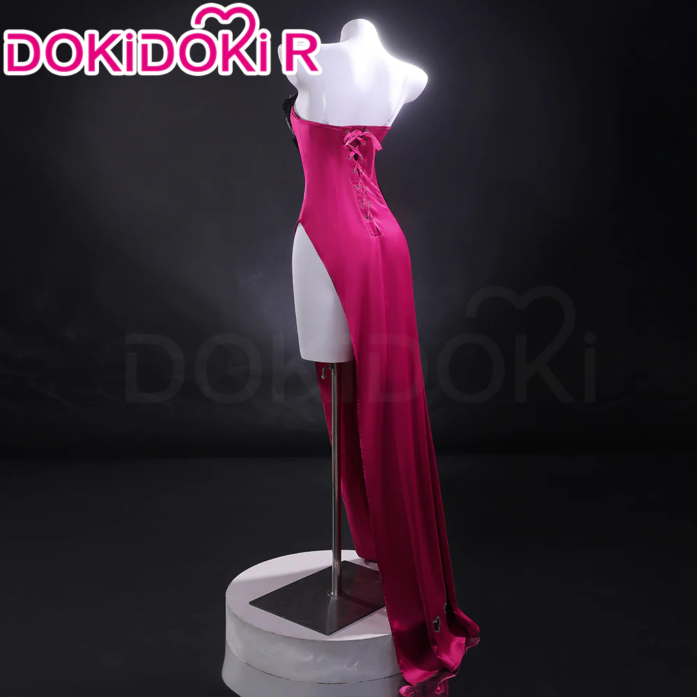 【Partially Ready For Ship】【Size XS-3XL】DokiDoki-R Anime Cosplay Costume Purplish-Red Black Heart Dress Satin / Sequins Strapless Formal Dress Gown - Image 4