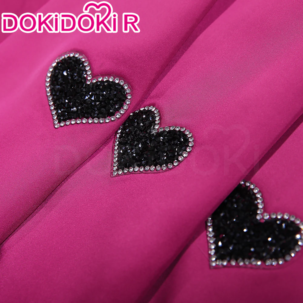 【Partially Ready For Ship】【Size XS-3XL】DokiDoki-R Anime Cosplay Costume Purplish-Red Black Heart Dress Satin / Sequins Strapless Formal Dress Gown - Image 7