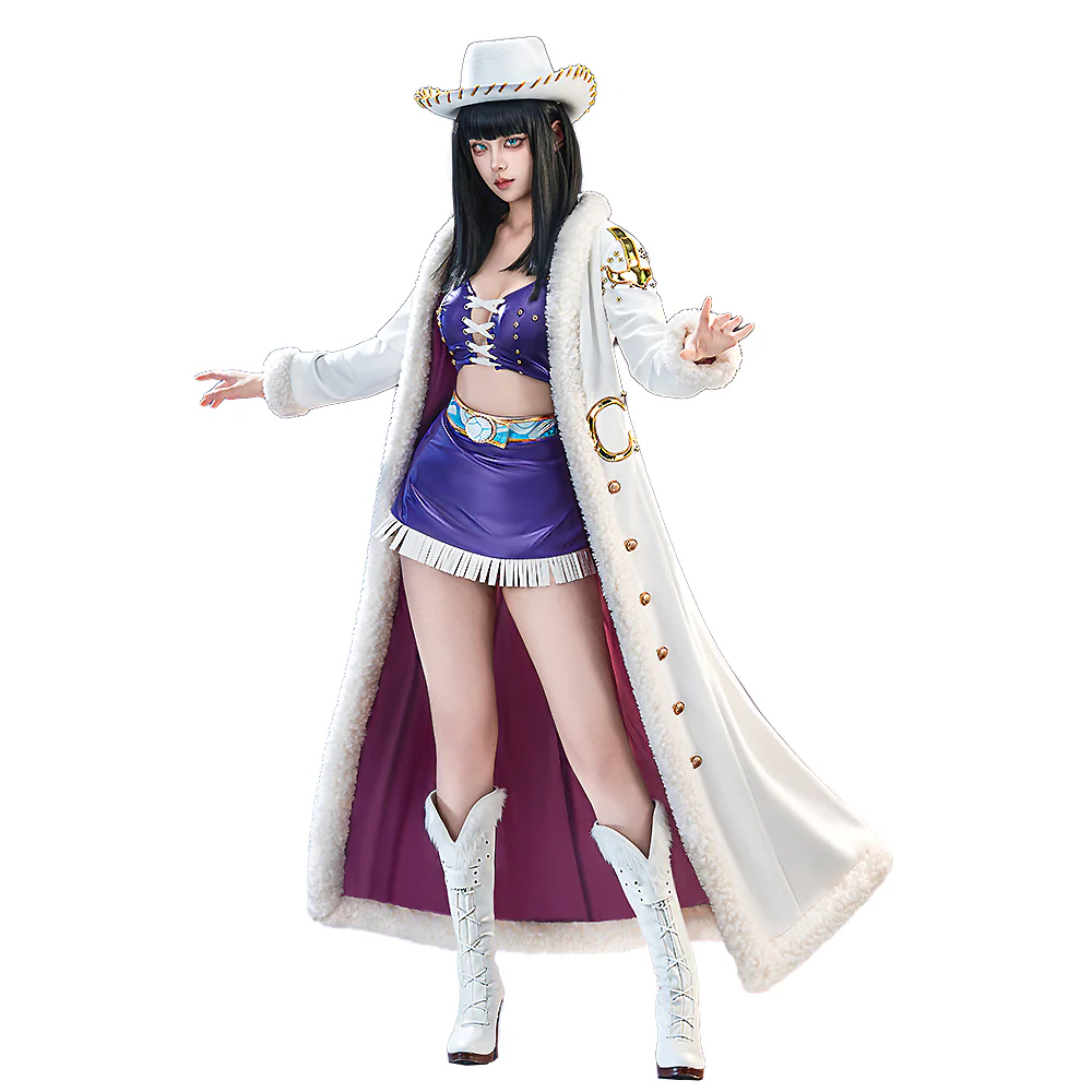 【Ready For Ship】【Size XS-3XL】DokiDoki-R Anime Cosplay  Women Costume Purple White With Hat / Long Cape - Image 5
