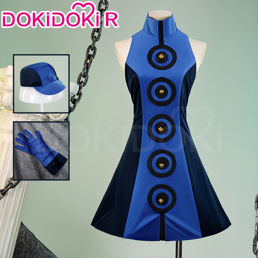 【Size XS-3XL】DokiDoki-R Game Cosplay Blue Dress Costume