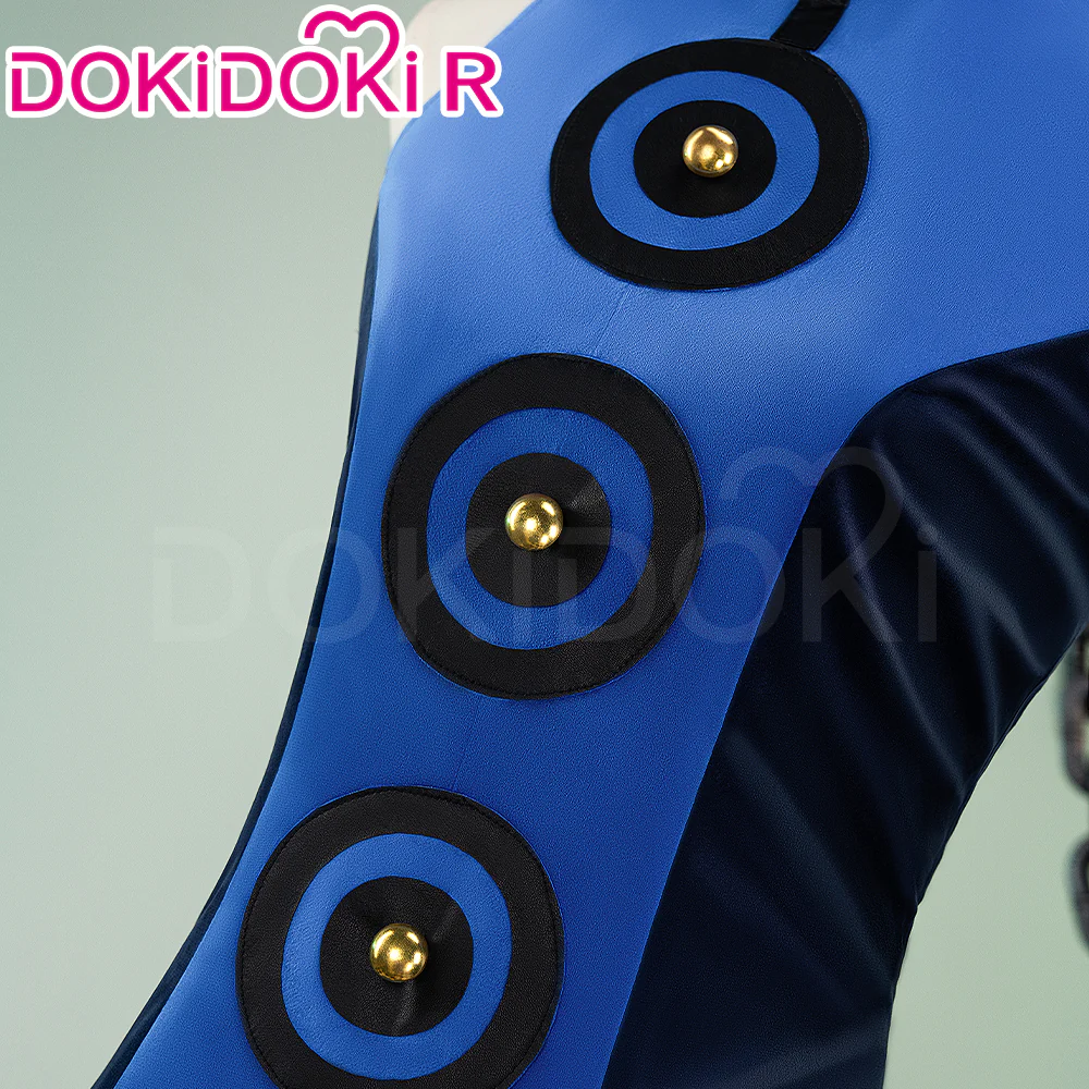 【Size XS-3XL】DokiDoki-R Game Cosplay Blue Dress Costume - Image 4