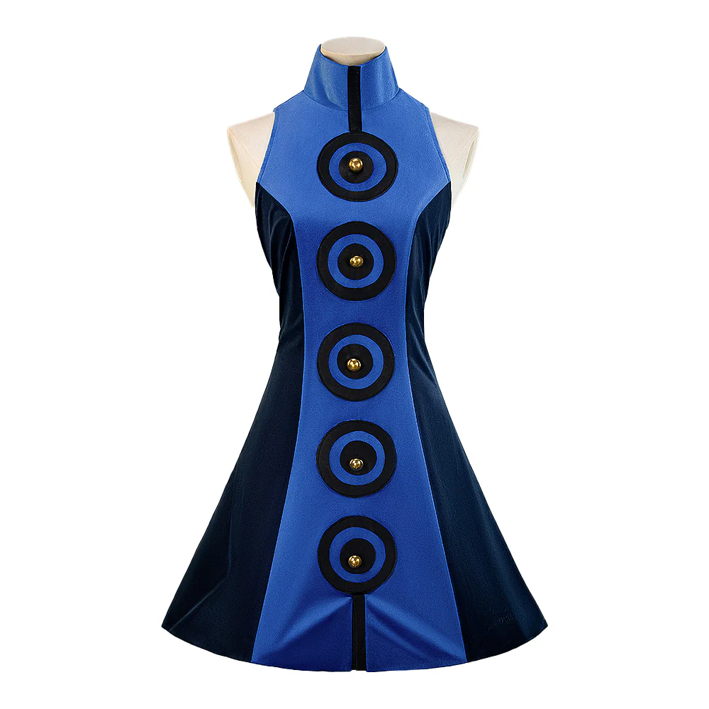 【Size XS-3XL】DokiDoki-R Game Cosplay Blue Dress Costume - Image 6