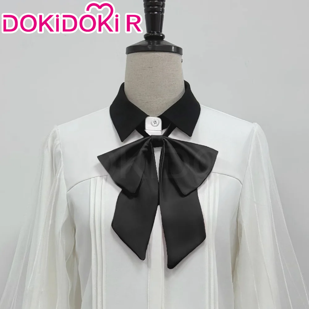 【Size XS-3XL】DokiDoki-R Game Movie Cosplay White Shirt Blue Dress Casual Wear - Image 5