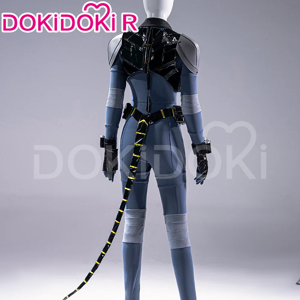 【Size XS-3XL】DokiDoki-R Manga Cosplay Costume Blue Black Bodysuit With Tail Cat Absolute - Image 2
