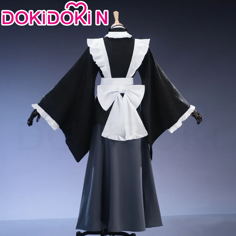 【Size XS-3XL】【In Stock】DokiDoki-N Manga Anime Cosplay Maid Costume Black Kimono - Image 2