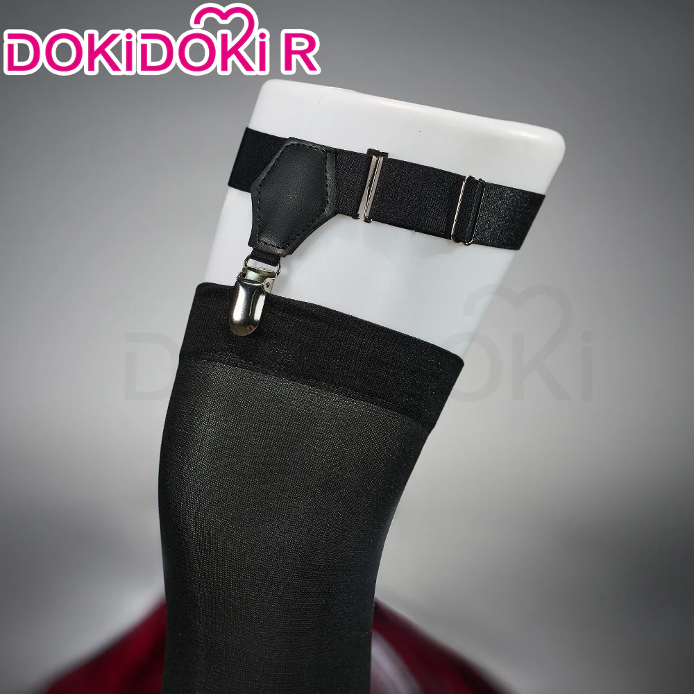 【Size XS-XL】DokiDoki-R Anime Cosplay Costume White Black Striped Suit With Hat - Image 5
