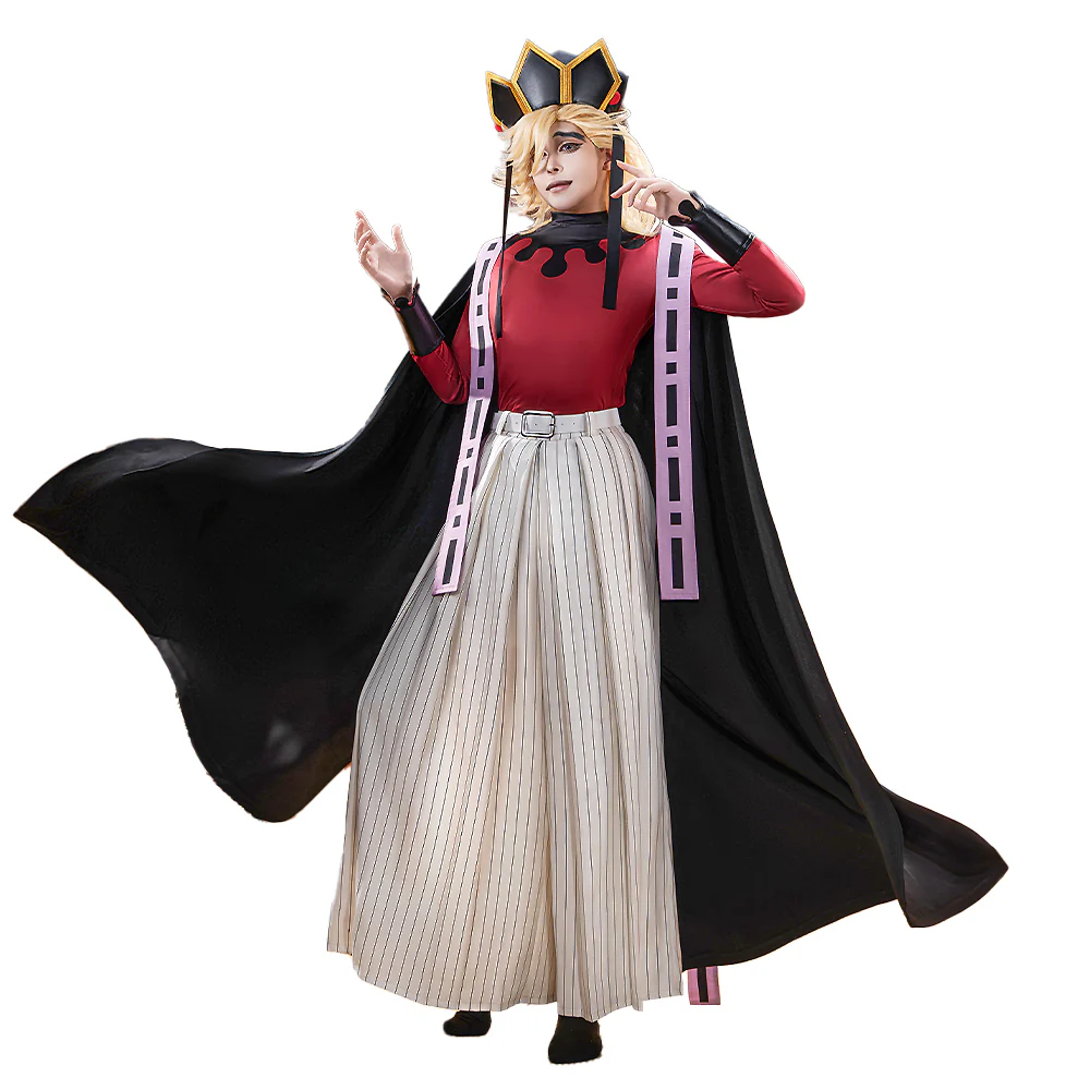 【Partially Ready For Ship】【Size XS-2XL】DokiDoki-R Anime Cosplay Costume Black Red Cape Long Sleeves Embroidery - Image 5