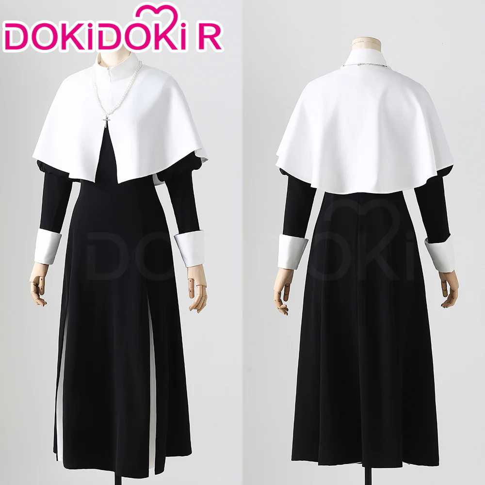 【Partially Ready For Ship】【Size XS-XL】DokiDoki-R Anime Cosplay Kiitagaawa Maariin Costume White Black Dress Nun - Image 2