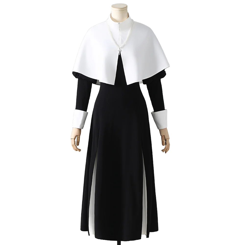 【Partially Ready For Ship】【Size XS-XL】DokiDoki-R Anime Cosplay Kiitagaawa Maariin Costume White Black Dress Nun - Image 6