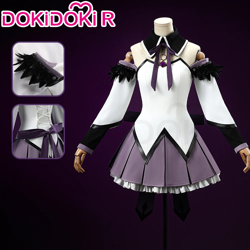 【Size XS-XL】DokiDoki-R Anime Cosplay White Purple Dress Costume - Image 2