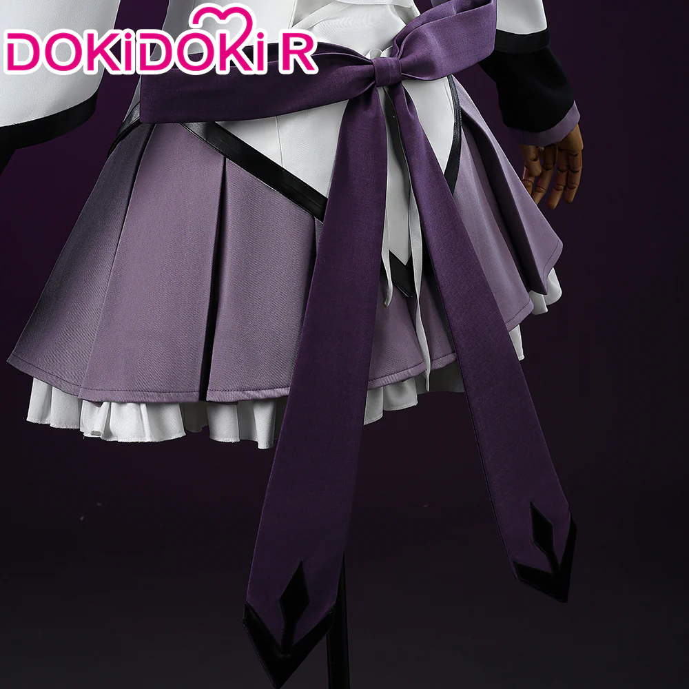【Size XS-XL】DokiDoki-R Anime Cosplay White Purple Dress Costume - Image 5