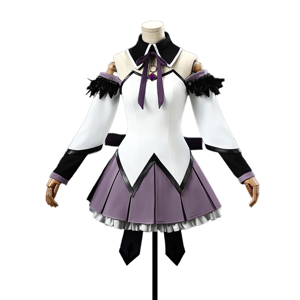 【Size XS-XL】DokiDoki-R Anime Cosplay White Purple Dress Costume - Image 6