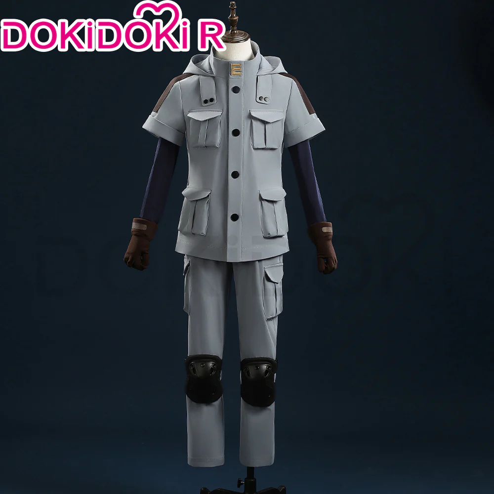 【Size XS-XL】DokiDoki-R Anime Cosplay Male Costume Grey Combat Uniform