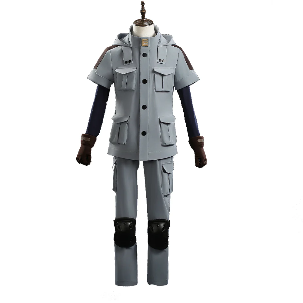 【Size XS-XL】DokiDoki-R Anime Cosplay Male Costume Grey Combat Uniform - Image 5