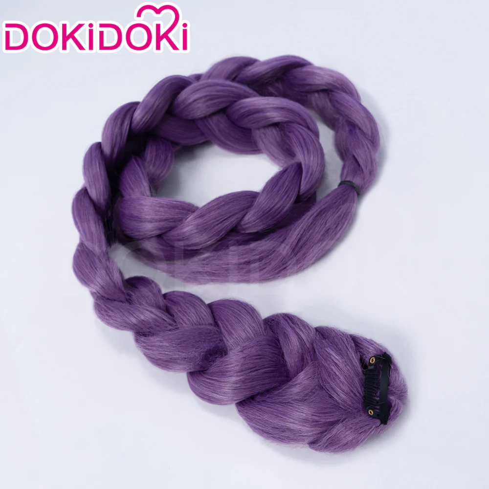 【US LOCAL SHIPPING 】【120 CM】【FRONT LACE】DokiDoki Movie Anime Cosplay Women Wig / Weft / Pattern Tattoo / Earring Set / Headpieces Long Purple Hair Braid - Image 17