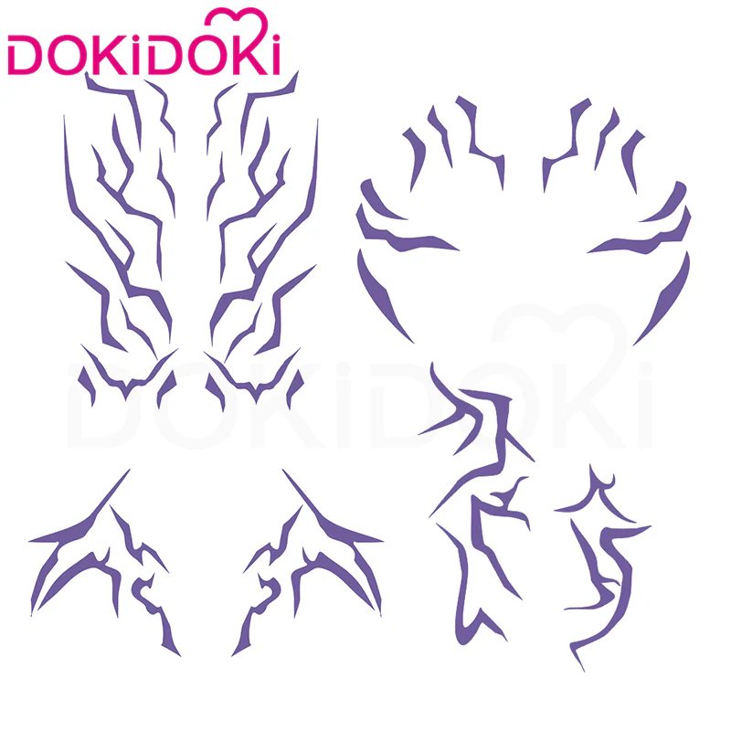 【US LOCAL SHIPPING 】【120 CM】【FRONT LACE】DokiDoki Movie Anime Cosplay Women Wig / Weft / Pattern Tattoo / Earring Set / Headpieces Long Purple Hair Braid - Image 19