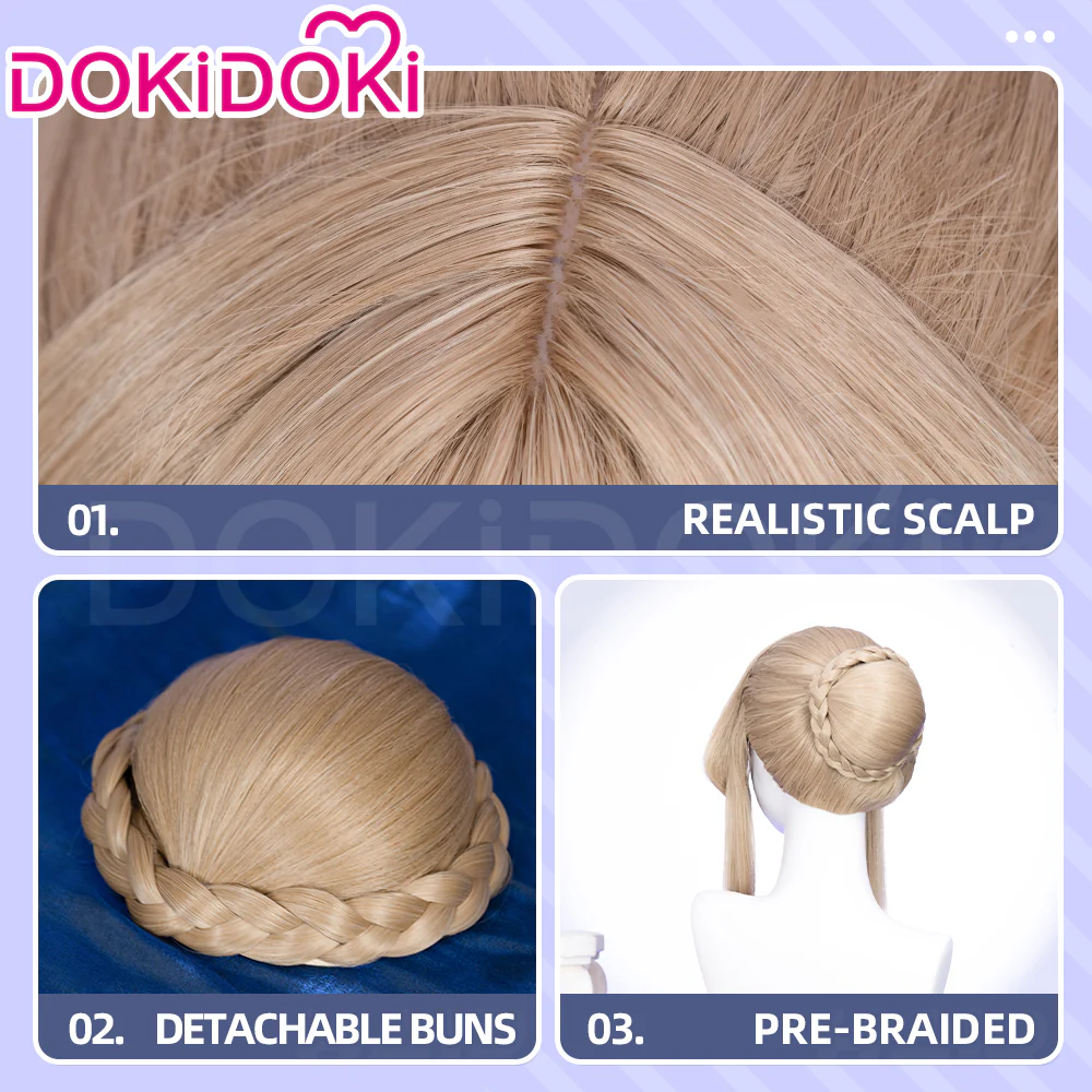 【US LOCAL SHIPPING 】DokiDoki Game Genshin Impact Cosplay Sandrone Wig Long Straight Brown Hair Marionette Song of the Welkin Moon - Image 4