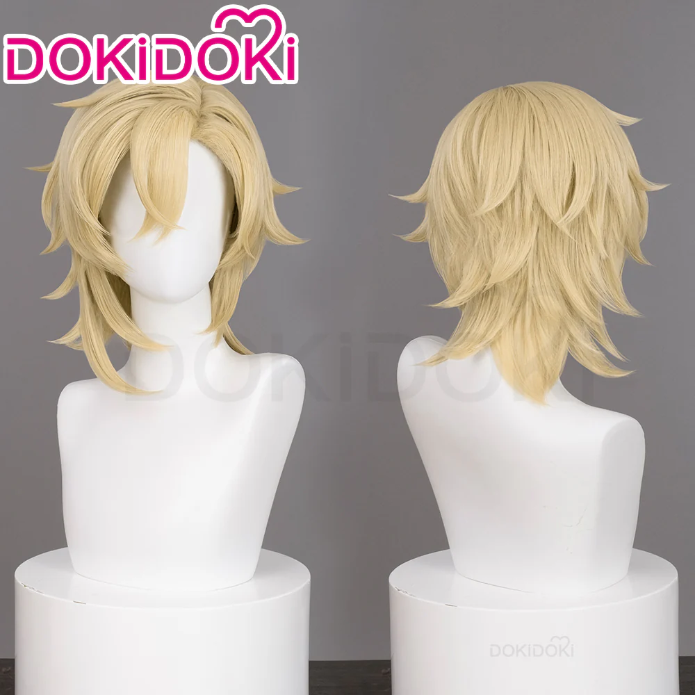 【US/EU LOCAL SHIPPING 】DokiDoki Game Honkai: Star Rail Cosplay Aventurine Wig Short Straight Yellow Hair Shajin - Image 2