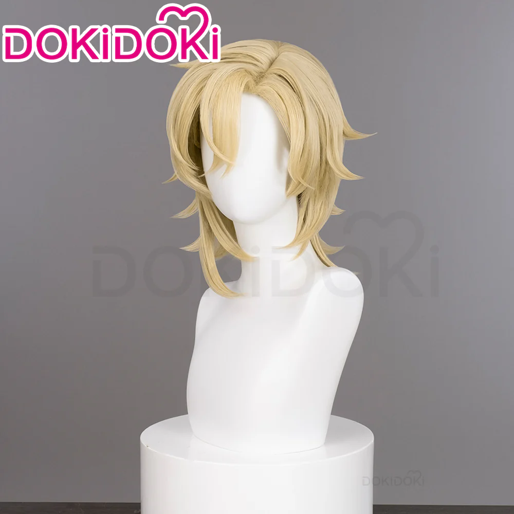 【US/EU LOCAL SHIPPING 】DokiDoki Game Honkai: Star Rail Cosplay Aventurine Wig Short Straight Yellow Hair Shajin - Image 3