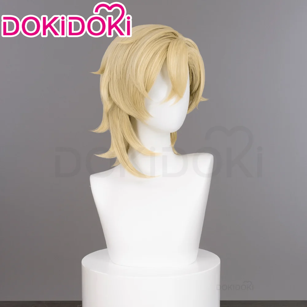 【US/EU LOCAL SHIPPING 】DokiDoki Game Honkai: Star Rail Cosplay Aventurine Wig Short Straight Yellow Hair Shajin - Image 4