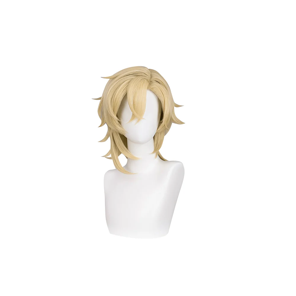 【US/EU LOCAL SHIPPING 】DokiDoki Game Honkai: Star Rail Cosplay Aventurine Wig Short Straight Yellow Hair Shajin - Image 6
