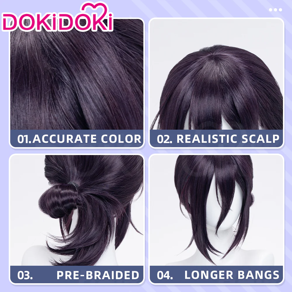 【US/EU Local Shipping】DokiDoki Manga Coslay Wig / Choker Women Purple Halloween - Image 11