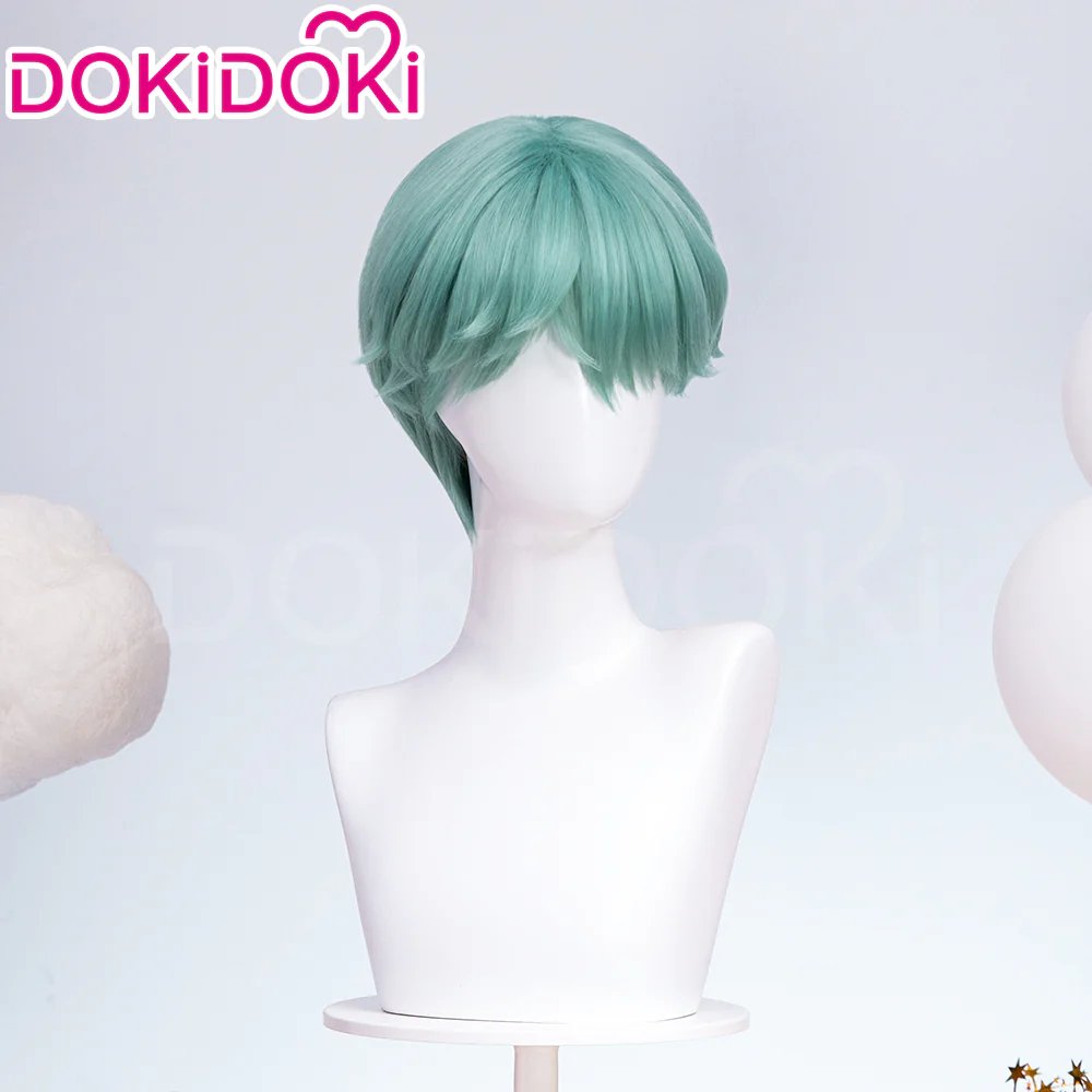 【Ready For Ship】DokiDoki Movie Anime Cosplay Men Wig Short Straight Green Hair - Image 3
