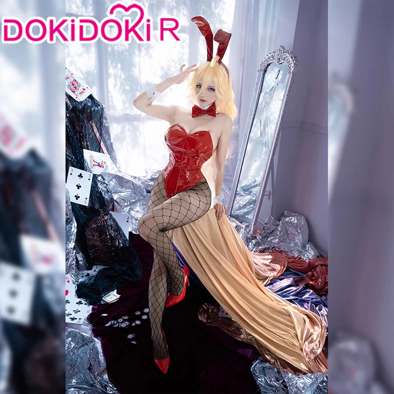 【IN STOCK】【Size S-2XL】DokiDoki-R Anime Cosplay Red / Black Costume Sexy Bunny Girl - Image 2