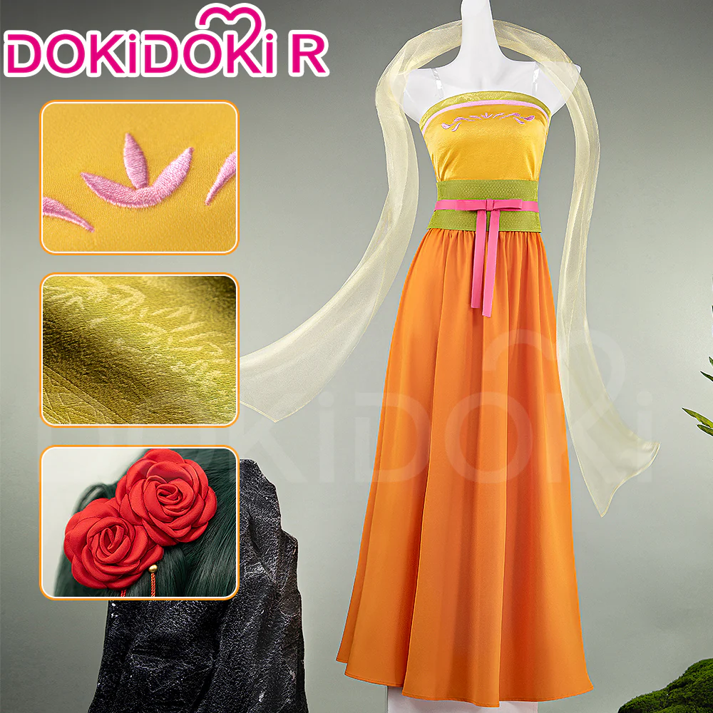 【US LOCAL SHIPPING 】DokiDoki-R Anime The Apothecary Diaries Cosplay Maomao Costume Yellow Dress Mao Mao Verdigris House