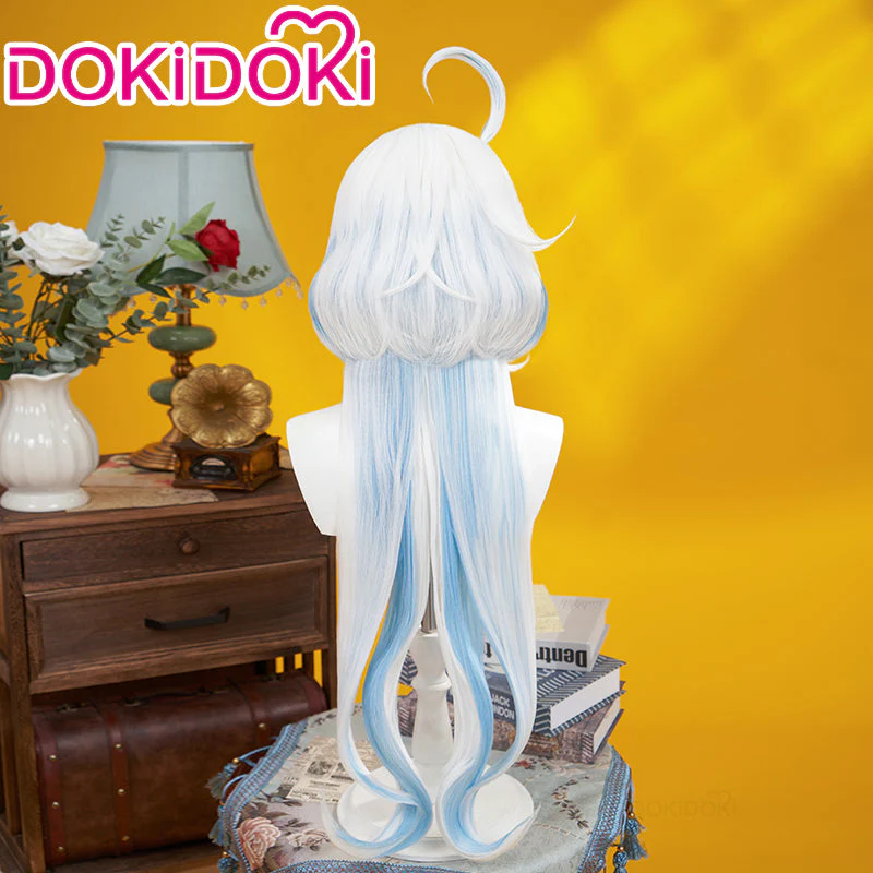 【US/EU LOCAL SHIPPING 】【Long Ver. 】DokiDoki Game Genshin Impact Cosplay Fontaine Focalors Wig Long White Blue Curly Wig Furina Fake Eyelashes - Image 5